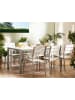Beliani Esstisch VERNIO in Weiß/Silber - (W) 90 x (H) 76 x (L) 180 cm