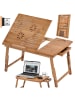 tectake Laptoptisch inklusive Schublade und Abstellfläche, 55 x 35 x 26 cm