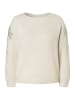 More & More eleganter Strickpullover Pailletten-Applikation in powder creme