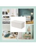 relaxdays Sitzbank in Weiß - (B)76 x (H)38 x (T)38 cm
