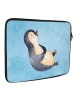 Mr. & Mrs. Panda Notebook Tasche Pinguin Lachen ohne Spruch in Eisblau