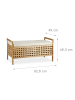 relaxdays Sitzbank in Natur/Weiß - (B)93 x (H)46,5 x (T)49 cm