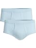 Con-ta Baumwolle, Feinripp Slip 2er-Pack Uni in hellblau