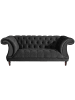 58 aufm Kessel CHESTERFIELD Sofa 2-Sitzer Kaylin Samtvelours schwarz