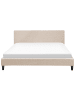 Beliani Doppelbett FITOU in Beige/Dunkler Holzfarbton - (W) 190 x (H) 87 x (L) 214 cm