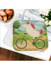 Mr. & Mrs. Panda Ofenlappen Einhorn Radfahrer Design ohne Spruch in Weiß