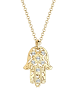 Elli Halskette 925 Sterling Silber Hamsa Hand in Gold