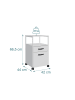 relaxdays Rollcontainer in Weiß - (B)42 x (H)66,5 x (T)44 cm