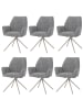 MCW 6er-Set Esszimmerstuhl G67, Gestell creme, hellgrau