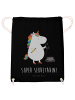 Mr. & Mrs. Panda Jutebeutel Einhorn Sekretärin mit Spruch in Schwarz
