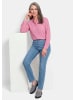 GOLDNER Streifenbluse mit Hemdkragen in pink / gestreift