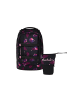 Satch Schulrucksack-Set PACK "Mystic Nights" 2-teilig in Schwarz/Rosa