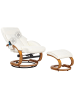 Beliani Massagestuhl FORCE in Weiß/Braun - (W) 55 x (H) 100 x (L) 80 cm
