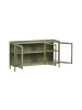 Beliani Vitrine NEWPORT in Grün/Gold - (W) 115 x (H) 64 x (L) 35 cm