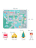 relaxdays 100 x Holzbausteine "Stadt" mit Puzzlematte in Bunt