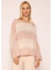 SASSYCLASSY Oversize Strick-Pullover in Rosa, Offwhite