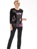 WITT WEIDEN Rundhalsshirt in schwarz-orchidee-gemustert