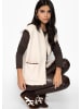 SASSYCLASSY Teddy-Weste mit Leo-Rand in Beige