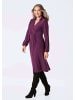 GOLDNER Kurzgröße:  Elegantes Jerseykleid mit V-Ausschnitt in aubergine