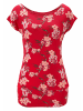 LASCANA Longshirt in rot-gemustert
