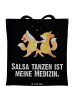 Mr. & Mrs. Panda Stoffbeutel Füchse Salsa tanzen mit Spruch in Schwarz
