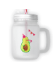 Mr. & Mrs. Panda Trinkglas Mason Jar Avocado Party Zeit ohne Spruch in Transparent