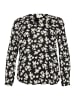KAFFE curve Langarm-Bluse KCami in Black/Turtledove Flower Print