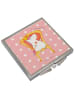 Mr. & Mrs. Panda Handtaschenspiegel quadratisch Einhorn Prinzess... in Rot Pastell