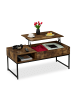 relaxdays Couchtisch in Dunkelbraun - (B)110 x (H)45 x (T)50 cm