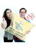 Mr. & Mrs. Panda Kissen Sommer Wellen Surf mit Spruch in Gelb Pastell