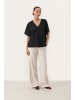 PART TWO Kurzarm-Bluse SanayaPW Lockere Passform in Black