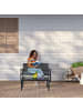 relaxdays Gartenbank in Schwarz - (B)118 x (H)78 x (T)66 cm
