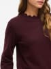 Vila Weicher Strickpullover mit Rundhalsausschnitt und Rippenbündchen in Weinrot