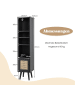 COSTWAY Hochschrank Rattan 29,5x29,5x137cm in Schwarz