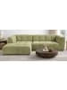 Inn.Furn Sofa grün Webstoff 292 x 161 cm, Ecksofa 5-Sitzer, L-Sofa Ottomane links