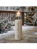 AltoBelli Windlicht Aufsteller FROHE WEIHNACHTEN Creme Weiß Metall 18x74 cm