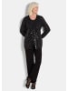 GOLDNER Kurzgröße:  Chiffonjacke Edle Pailletten-Jacke mit V-Ausschnitt in schwarz / beere / gemustert