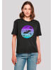 F4NT4STIC Everyday Tee Retro Alien Weltraum Sonnenuntergang in schwarz