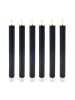 relaxdays 6 x LED Stabkerzen in Schwarz