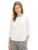 Tom Tailor Strukturierter Pullover 3/4 Arm STRUCTURED SWEAT in Weiß