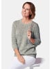 GOLDNER Kurzgröße:  Pullover mit schönem Ajourmuster in baummoos / gemustert