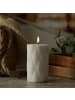 Deluxe Homeart LED Kerze Mia mit Rautenmuster Echtwachs H: 12,5cm D: 7,5m in weiß