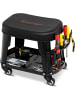 COSTWAY Werkstattstuhl mit Geräteablage und Werkzeughalter in Schwarz