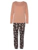 VIVANCE DREAMS Pyjama in rosé schwarz-gemustert