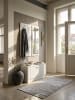KADIMA DESIGN Wand-Garderobe SALERNO mit Spiegel & Schuhschrank Spanplatte weiß in Weiß