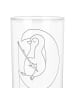 Mr. & Mrs. Panda Wasserglas Pinguin Mond mit Spruch in Transparent