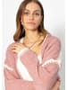 SASSYCLASSY Strickjacke mit kontrastierenden Blenden in Altrosa