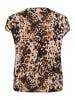 KAFFE curve Kurzarm-Bluse KCami Loose fit in Leopard Print