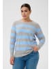 KAFFE curve Strickpullover KCniela Regular fit in Light Grey Mel. / Blue melange