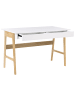 Beliani Schreibtisch THESLAY in Weiß/Braun - (W) 120 x (H) 75 x (L) 60 cm